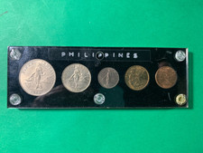 PHILIPPINES 1958-1966 ENGLISH SERIES MINT SET, 1 C - 50 CENTAVOS IN BLACK HOLDER