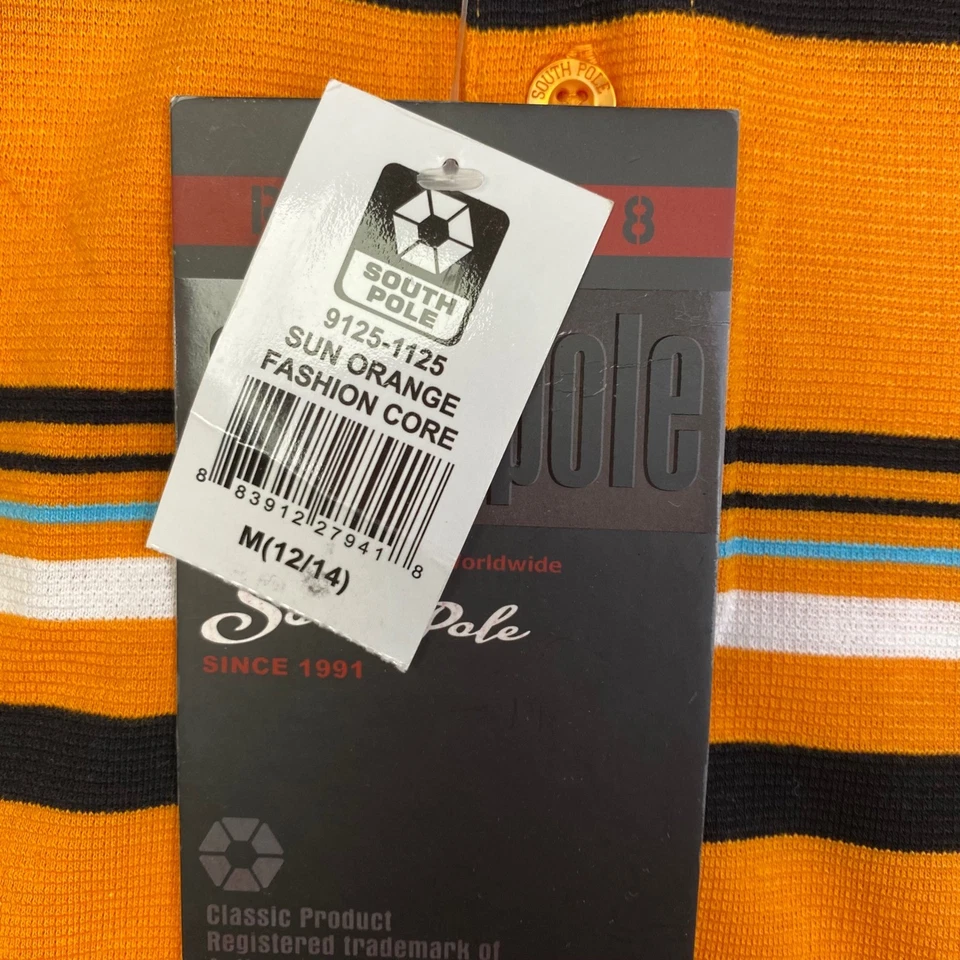 Polo manga corta a rayas naranja polo sur para niños M 12 14 Foto 4 de 4