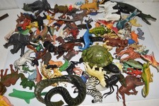 VINTAGE 70'-80'S PLASTIC ANIMALS- DINOSAURS- REPTILES- JUNGLE - 100  HCX23 