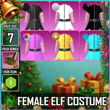 World Zero WZ - 7 PACK - FEMALE ELF COSTUME - XMAS PACK BONUS: REINDEER MOUNT