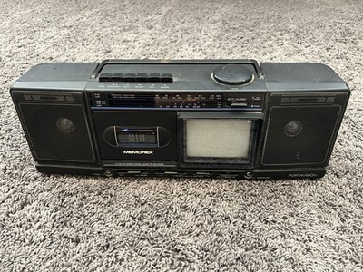 Vtg Memorex Portavision 16-119A TV Boombox AMFM Stereo Cassette