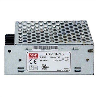 Single Output Power Supply New 15V 3.4AMP 51W Ac To Dc RS-50-15 zi #jd