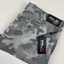 NEW RLX RALPH LAUREN Mens Performance Golf Pant Size 36 Gray Camo Modern Stretch