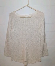 Women's Zara Angora Blend Ribbon Tie Sweater Size Large