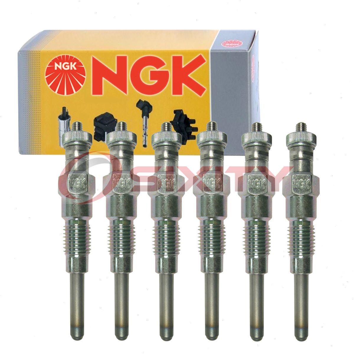 6 pc NGK 3238 Y-709R Glow Diesel Glow Plugs for 16241-6551-2 Ignition bw