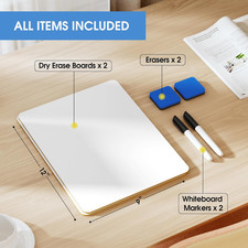 Small White Board 2 Pack Dry Erase Boards, 9''x 12'' Mini White Board Double ...
