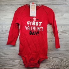My First Valentines Day Baby Bodysuit 12M Just One You Carters Red Long Sleeve
