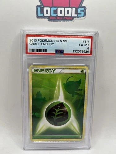 2010 POKEMON HEARTGOLD & SOULSILVER #115 GRASS ENERGY PSA 6
