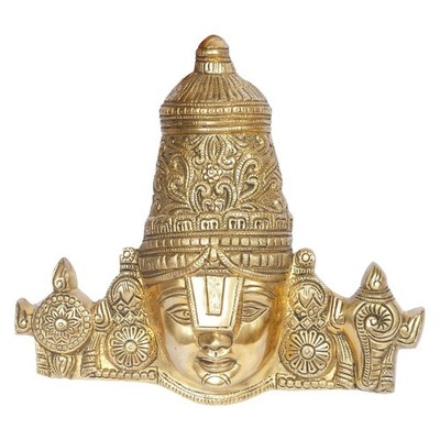 Messing Lord Tirupati Balaji Lord Sri Venkateswara Balaji Gesicht mit...