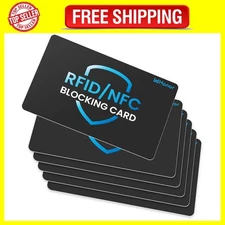 RFID Blocking Card 6 Pack, Contactless NFC Debit Credit Card Protector
