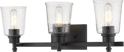 Modern Black 3-Light Vanity Fixture - Stylish Bathroom Lighting