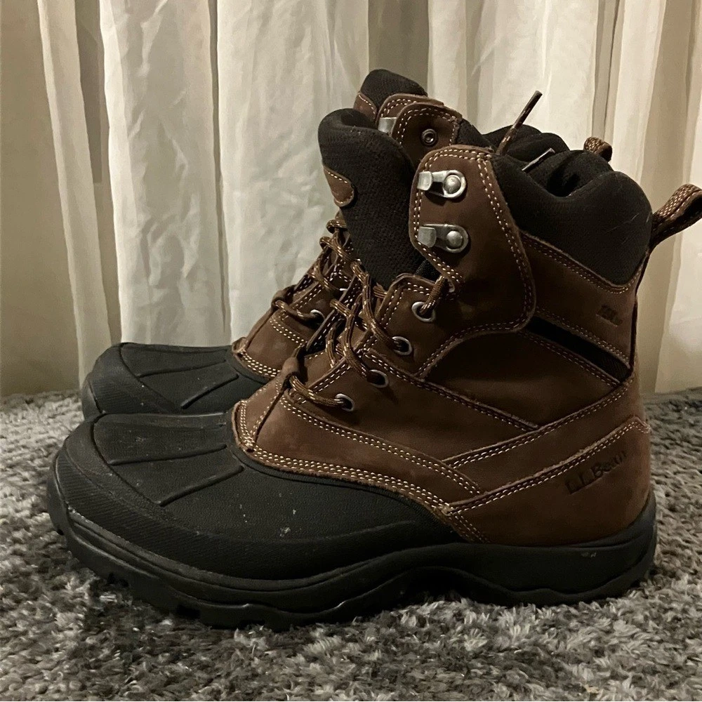 Like New Men’s L.L.Bean 2.5 TEK Winter Boots/Waterproof Toe Duck Boots/Size 8M LL Bean Winter Boots TEK 2.5 Black 400 Gram Lace Up  main image 4
