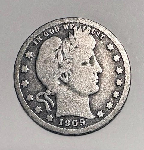 1909  Barber Quarter - 90% Silver