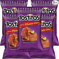 Sabritas Mexican Chips Tostitos Flamin Hot 5 bags (68G)