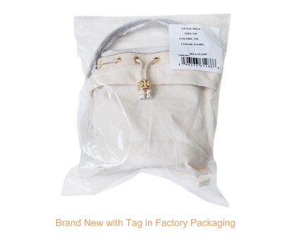 New Tory Burch Ivory T Monogram Mini Bucket Bag Crossbody Purse