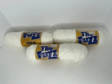 Lot Of 3 The Fuzz National Yarn Crafts White Vtg Yarn 41320