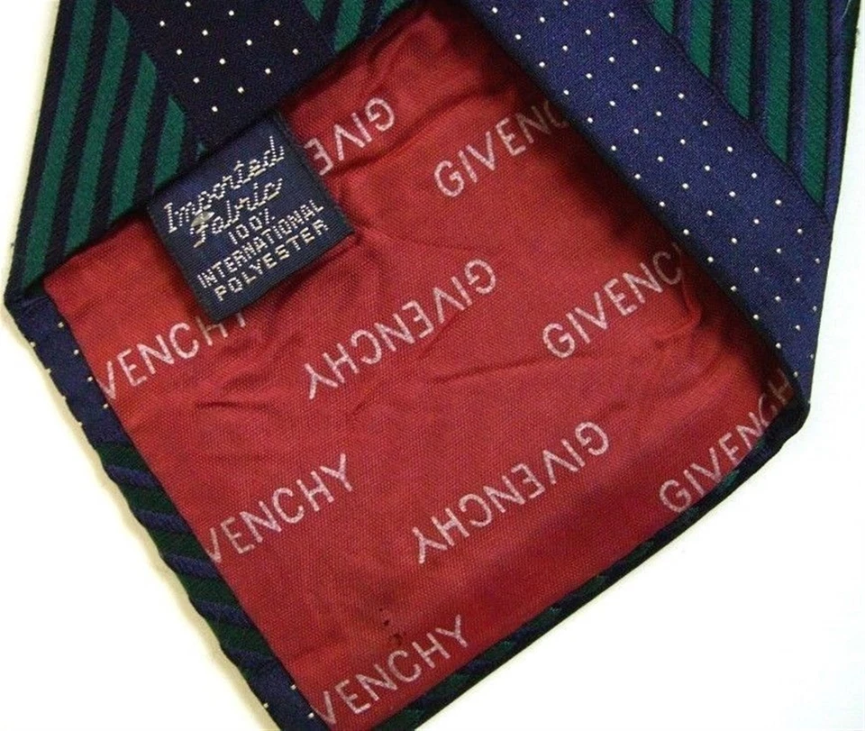 Corbata de cuello Givenchy verde a rayas de polietileno para hombre 4 1/8" x 56" Foto 2 de 2