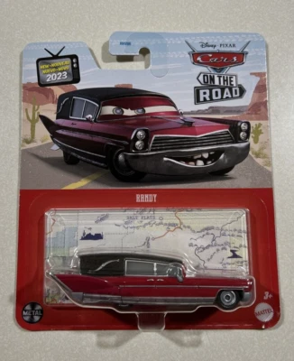 NEW  2023 Disney Pixar Cars On The Road “RANDY”  CADILLAC HEARSE - Image 1 of 2