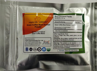 Green Coffee Bean Extract Powder : 50% Chlorogenic Acid  Pure & high quality PE