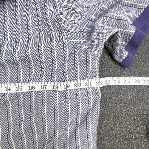 Vintage Sahara Polo Shirt Blue Purple Stripe Mens Extra Large Short Sleeve - Picture 5 of 9