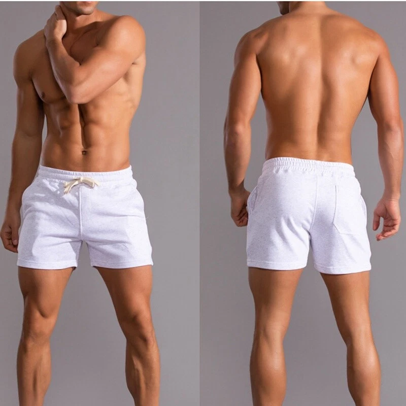 Homme Coton Mini Short Respirant SPORTS Gym Entraînement de Musculation Été