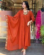 Eid Festival Wear Kurta Palazzo Dupatta Set Indian Fully Readymade Kurta Palazzo
