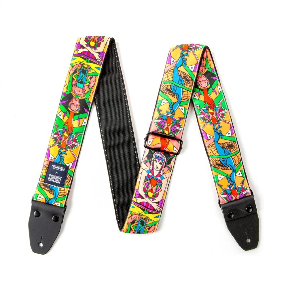NEW Dunlop I Love Dust Hourglass Guitar Strap MULTICOLOR ILD08