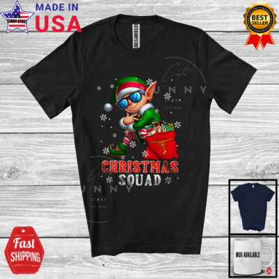 Christmas Squad Elf Cute Cool Santa Elf Lover Matching Team Group Xmas T-Shirt