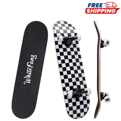 Kids Complete Skateboard 31.75" - 7 Layer Maple Deck, Non-Slip Safety Design