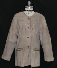 Leather ~ Brown Women German Hunting Western Sport Winter Jacket Coat Eu 46 14 L