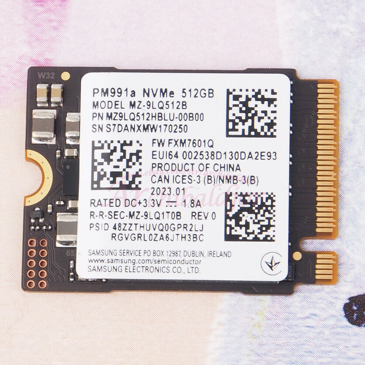 For SAMSUNG PM991a PM991 512GB M.2 2230 SSD fits Surface Pro 7+ 8