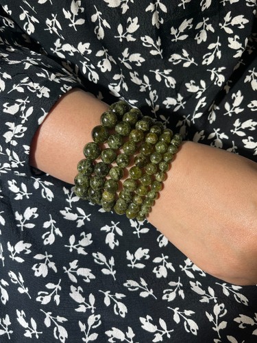 Demantoid Granat Grün Armband 6-12mm Heilstein Naturstein Esoterik Chakra - Bild 2 von 12