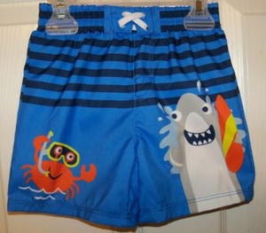 baby boy shark swim trunks