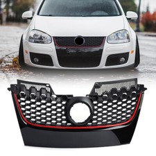 FOR VW GOLF MK5 GTI JETTA GLOSS BLACK HONEYCOMB MESH FRONT BUMPER CENTRE GRILLE