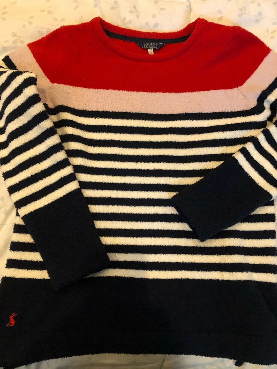 Joules Knitwear Size 6 Boucle Knit Striped Sweater Women s M PERFECT