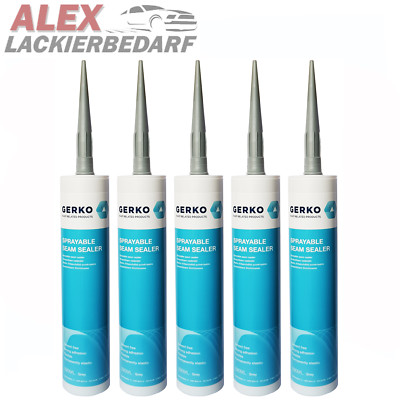 5x GERKO Ausspritzbare Dichtmasse 290ml GRAU Spoiler Schweller Karosserie