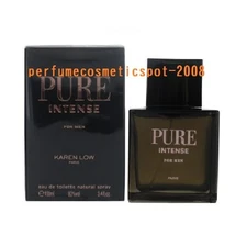 NIB PURE INTENSE KAREN LOW COLOGNE FOR MEN 3.4 OZ / 100 ML EAU DE TOILETTE SPRAY