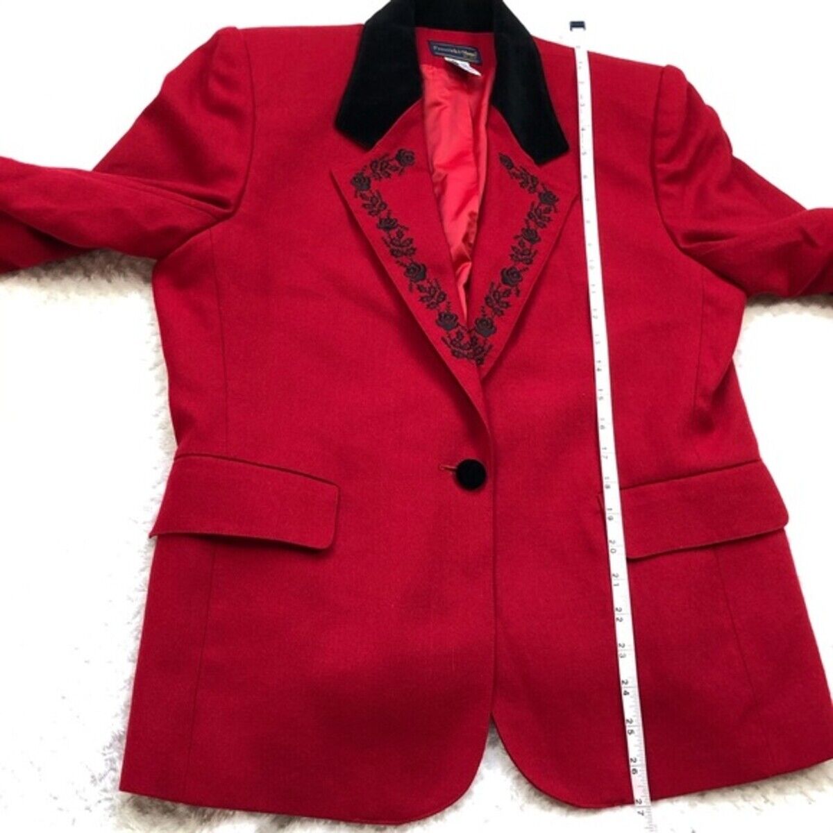 Vintage Preswick & Moore 100% Red Wool Blazer Bla… - image 7