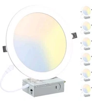 6 Pack 8 inch LED Ultra-Thin Recessed Lights, 3CCT 3000K-6000K Dimmable 1800LM