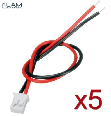 GENERIQUE Lot 5 connecteurs mini JST male avec fils / 5pcs mini JST male connector cables