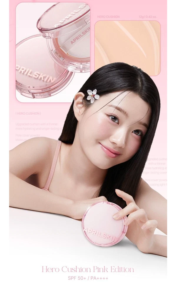 Cojín APRILSKIN Hero Edición Rosa SPF50+/PA++++ 12g + Recarga 12g K-Beauty Foto 2 de 4