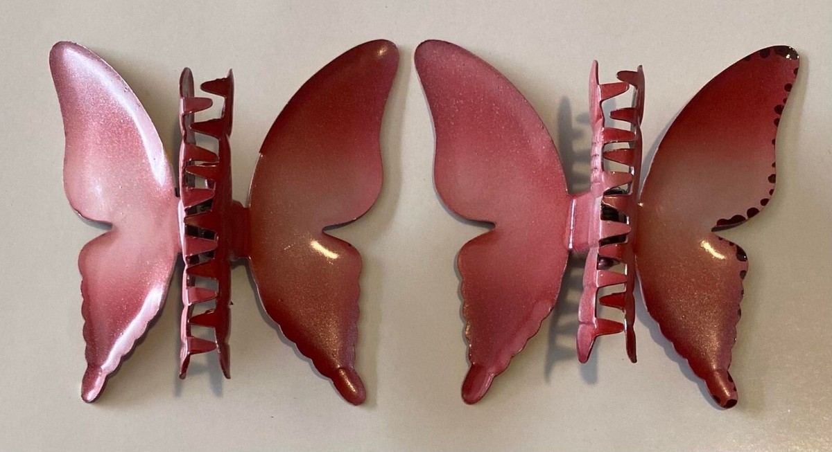 Vintage Metal Hair Clips Lot of 2 Bird & Butterfly Amazon.com: 4PCS Vintage Butterfly Hair Clips for Hair  main image 2