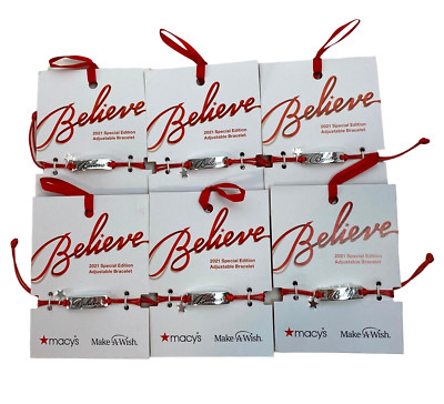 Make A Wish Silver-Tone and Red Believe Adjustable Bracelet 6-Ct