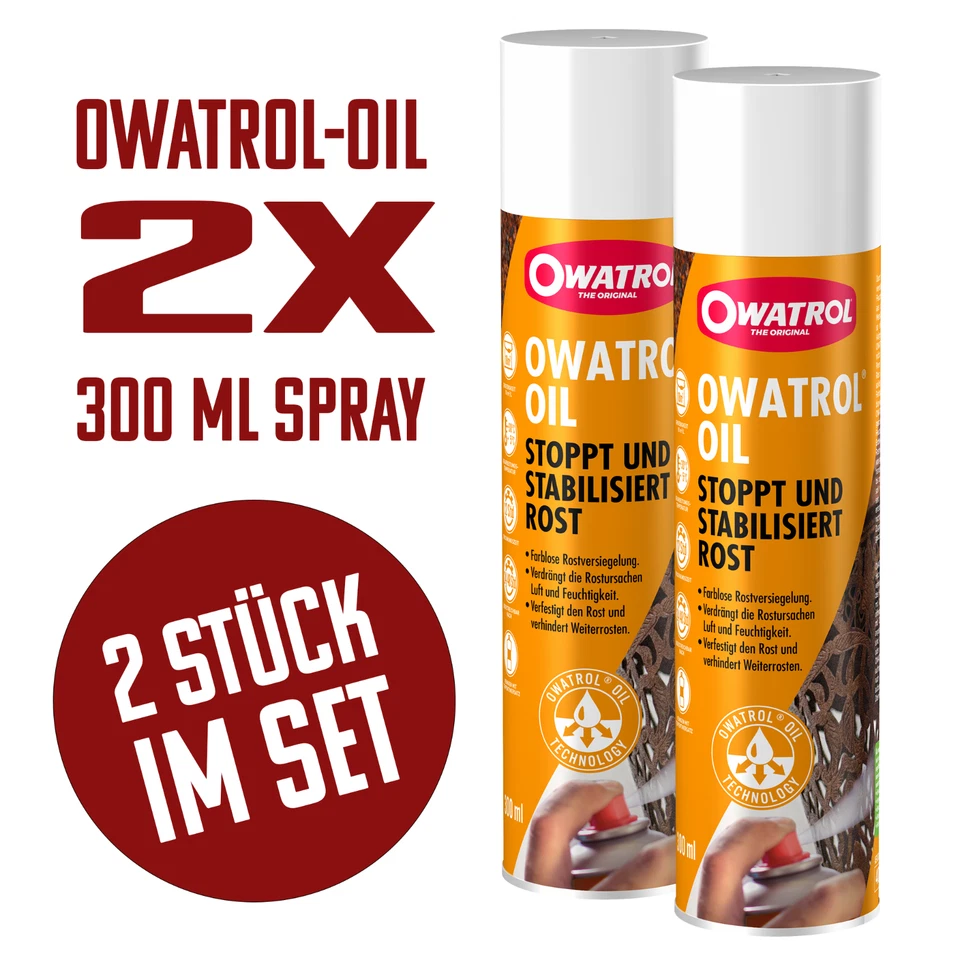 OWATROL Öl OIL Spray - 2 x 300ml Grundierung Rostumwandler Auto Korrosionsschutz