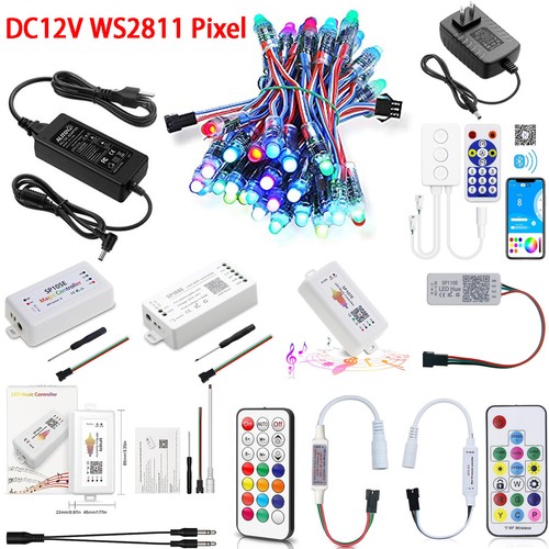 DC12V 200pcs WS2811 Addressable RGB LED Pixel String Light + APP Control + Power - Picture 1 of 46