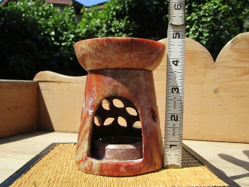 Soapstone Wax Melt Warmer Diffuser Oil Burner Fragrance Tealight Candle Holder - Picture 9 of 10