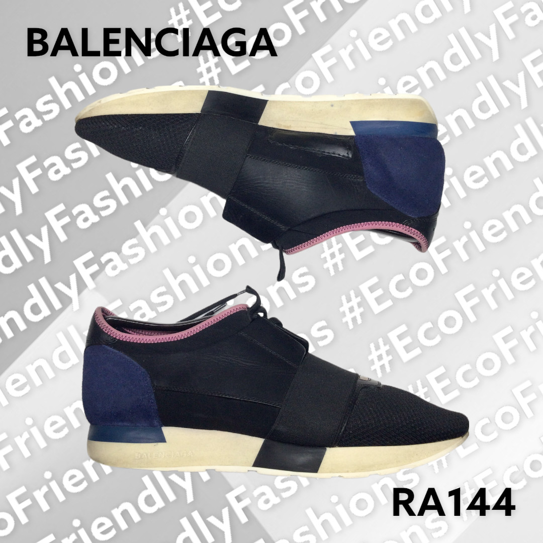 BALENCIAGA Multicolor Leather and Mesh Race Runner Sneakers Size 40 image 3