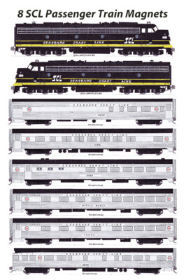 Seaboard Coast Line Silver Meteor 8 magnets Andy Fletcher