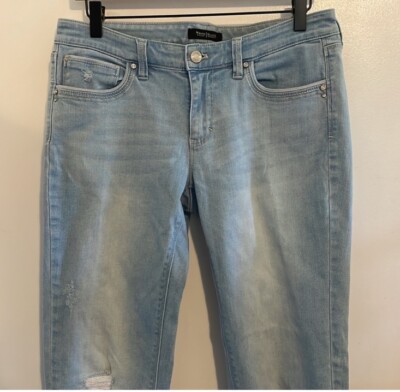 WHBM Light Wash Distressed Girlfriend Jeans