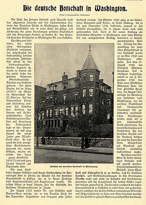 Die deutsche Botschaft des Kaiserreiches in Washington Foto-Report v.1902